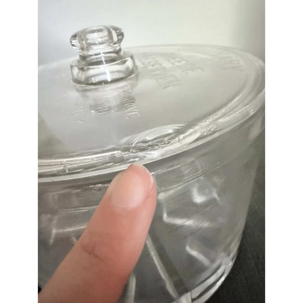 Vintage‎ Glass Round Sanitary Cheese Preserver With Lid